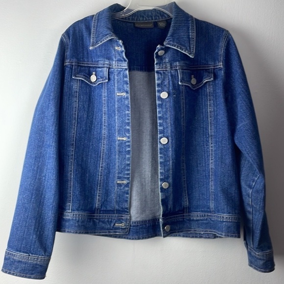 Relativity denim button up jacket cotton spandex blend size medium - Picture 8 of 12